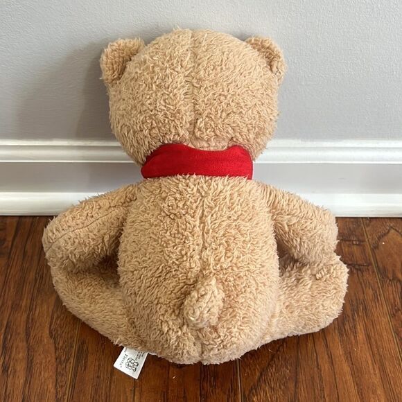 Fiesta 10” Sitting Teddy Bear w/ Red Scarf Jesus Loves Me Plush Stuffed Animal - Picture 4 of 5